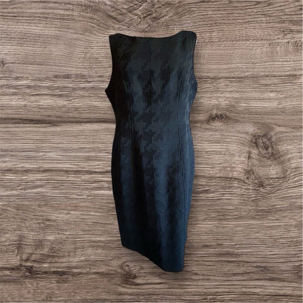 LOUBEN Canada Black Geometric Patterned‎ Wool Blend Midi Dress Size 12 Corporate